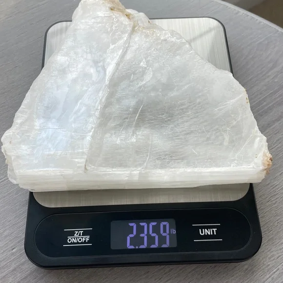 Natural Selenite Crystal Display (Lots of Rainbows!)